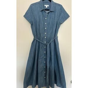 1901 Blue Denim Shirt Dress Womens Size Large